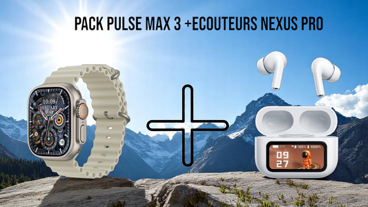 🎁 PACK HAUTE TECHNOLOGIE – Pulse Max 3 + Écouteurs Nexus Pro
